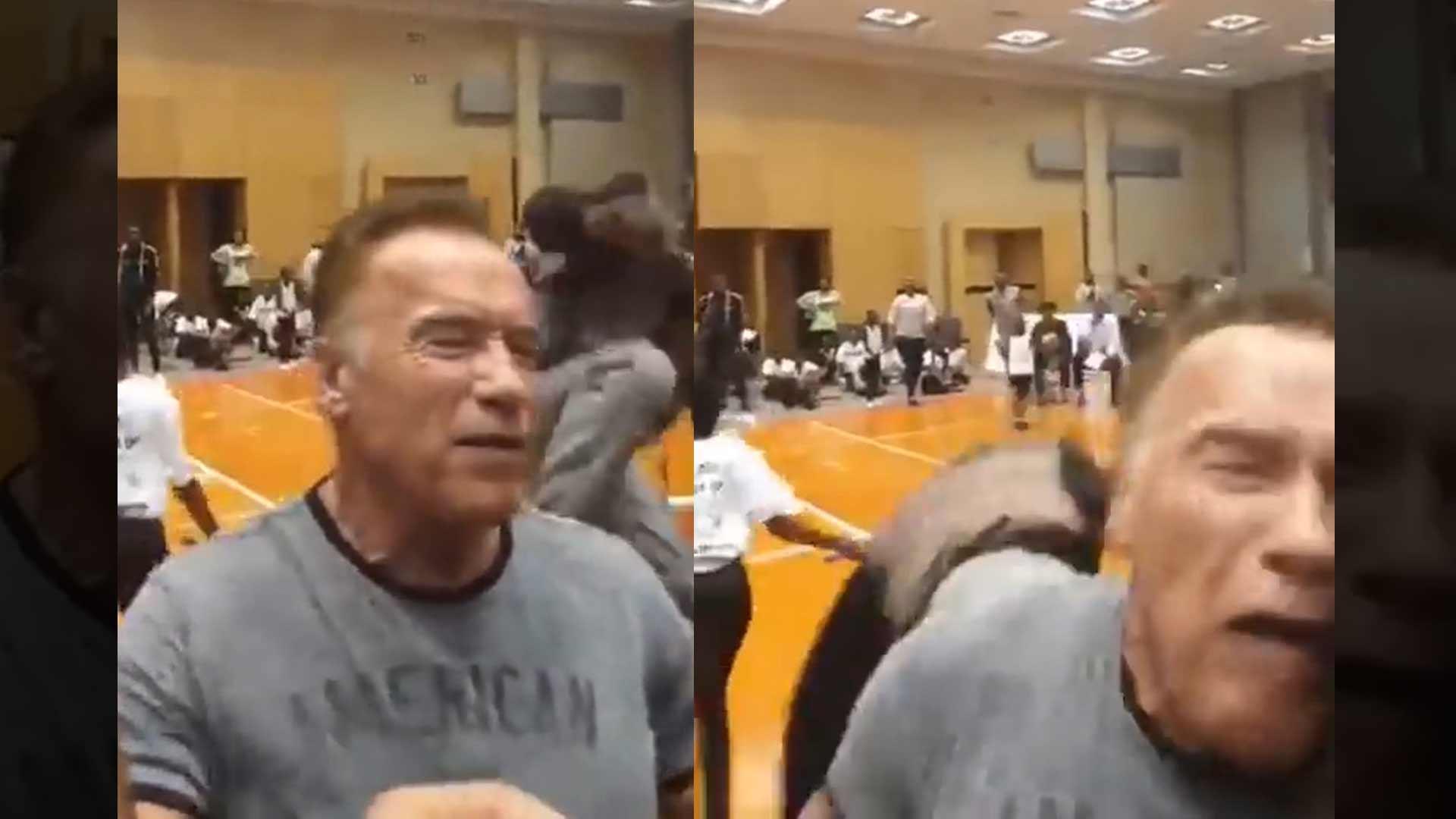 Arnold Schwarzenegger Dropkicked in South Africa The Blast