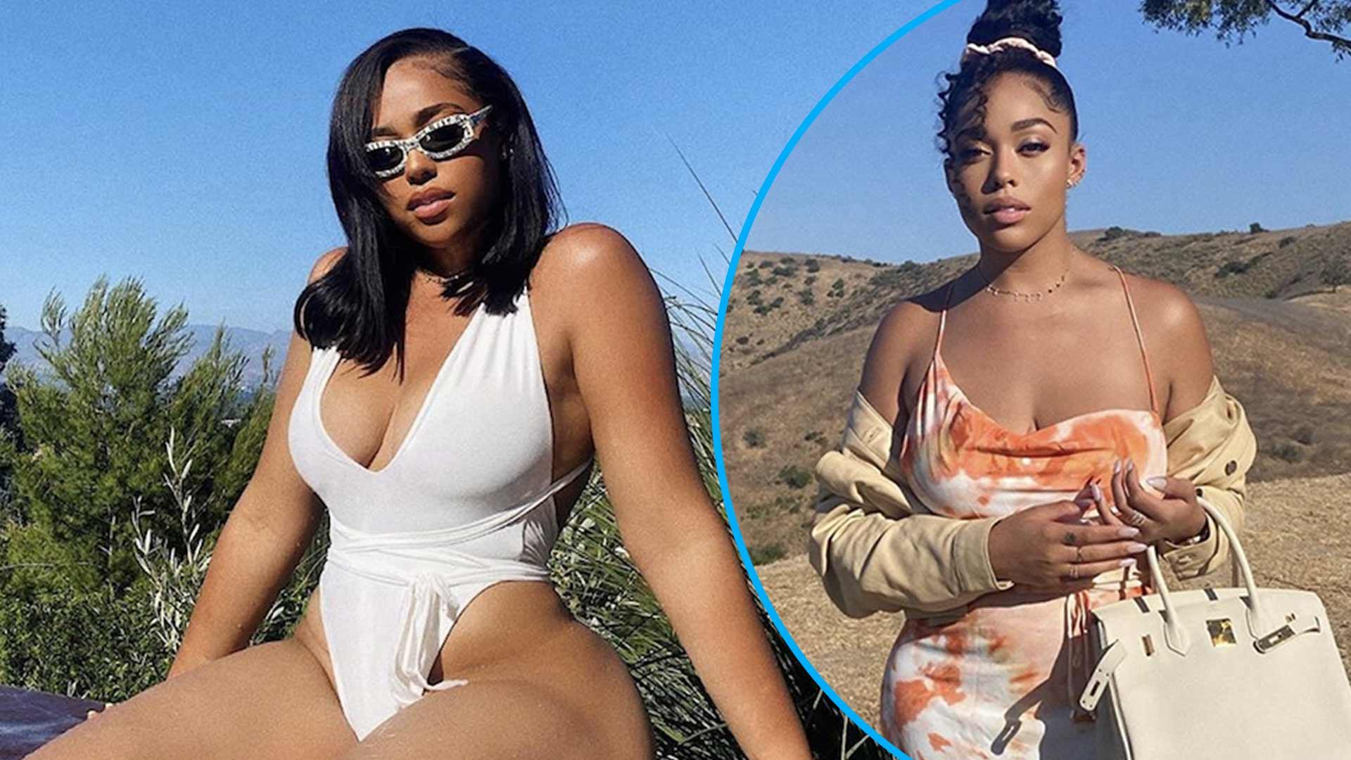 Jordyn Woods Goes Full Bombshell In Painted On Dress Amid Larsa Pippen