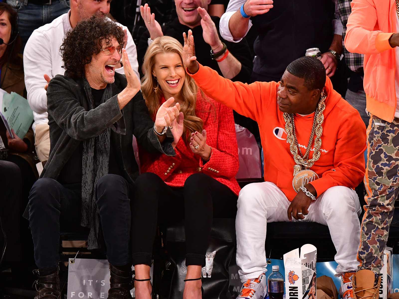 Howard Stern Admires Tracy Morgan’s Flashy Chains During the Knicks Game