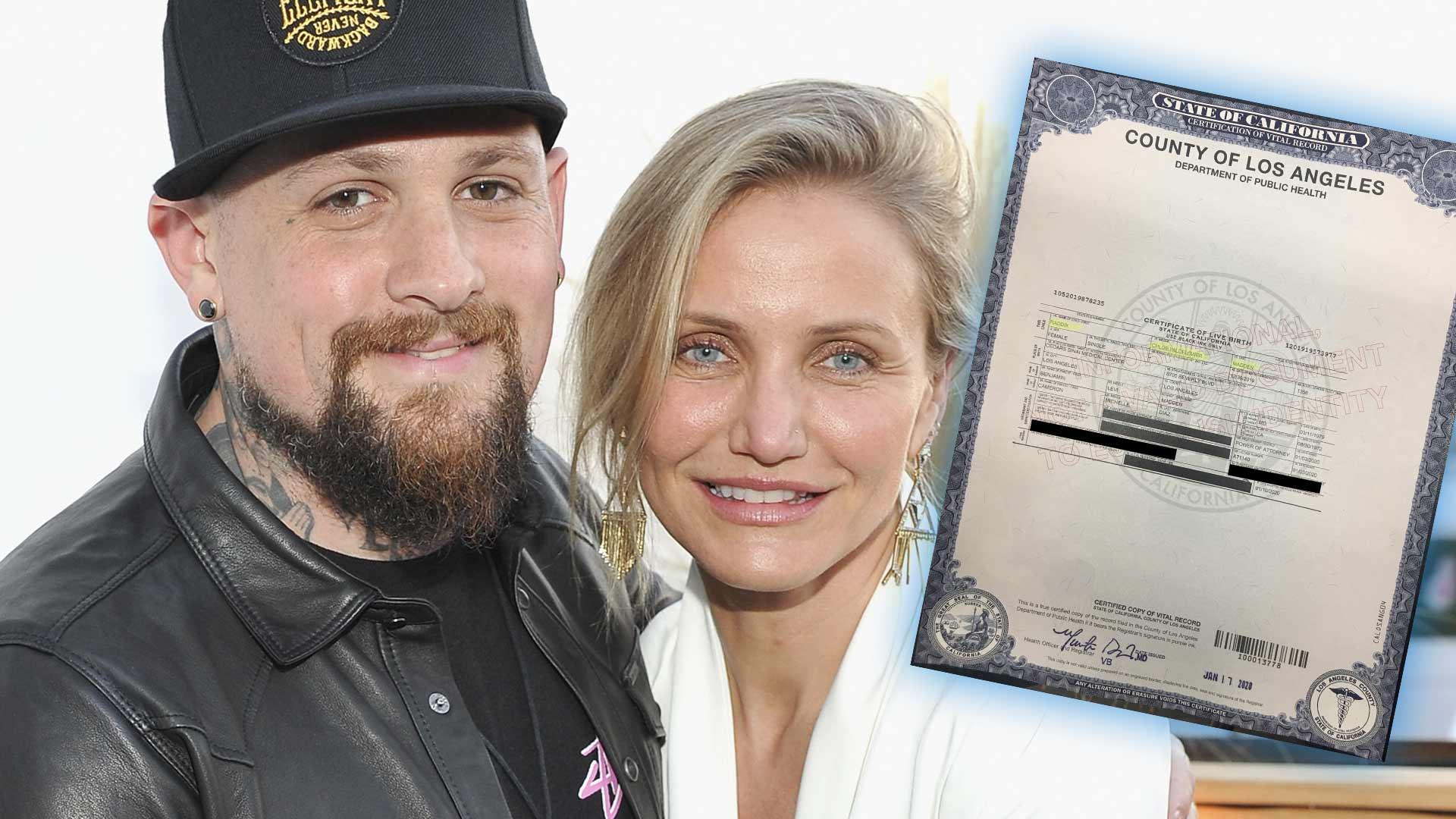 Cameron Diaz and Benji Madden’s Daughter’s Middle Name Is ‘Wildflower,’ See The Birth Certificate!