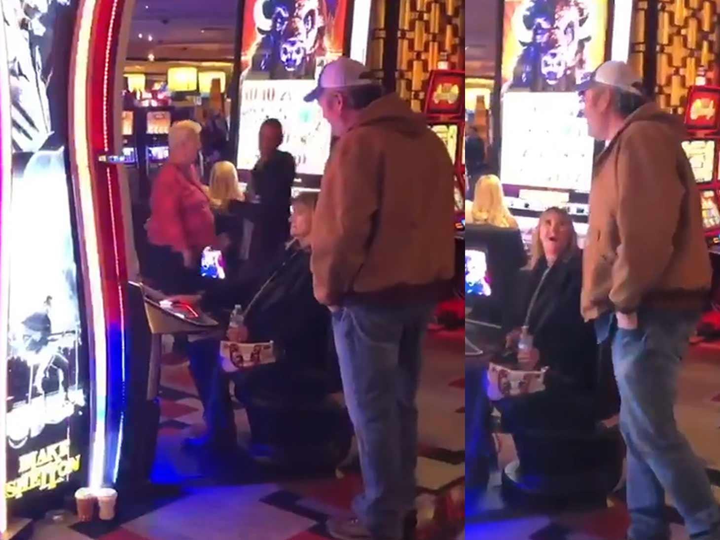 Blake Shelton Surprises Vegas Fan While She’s Gambling at His Slot Machine!