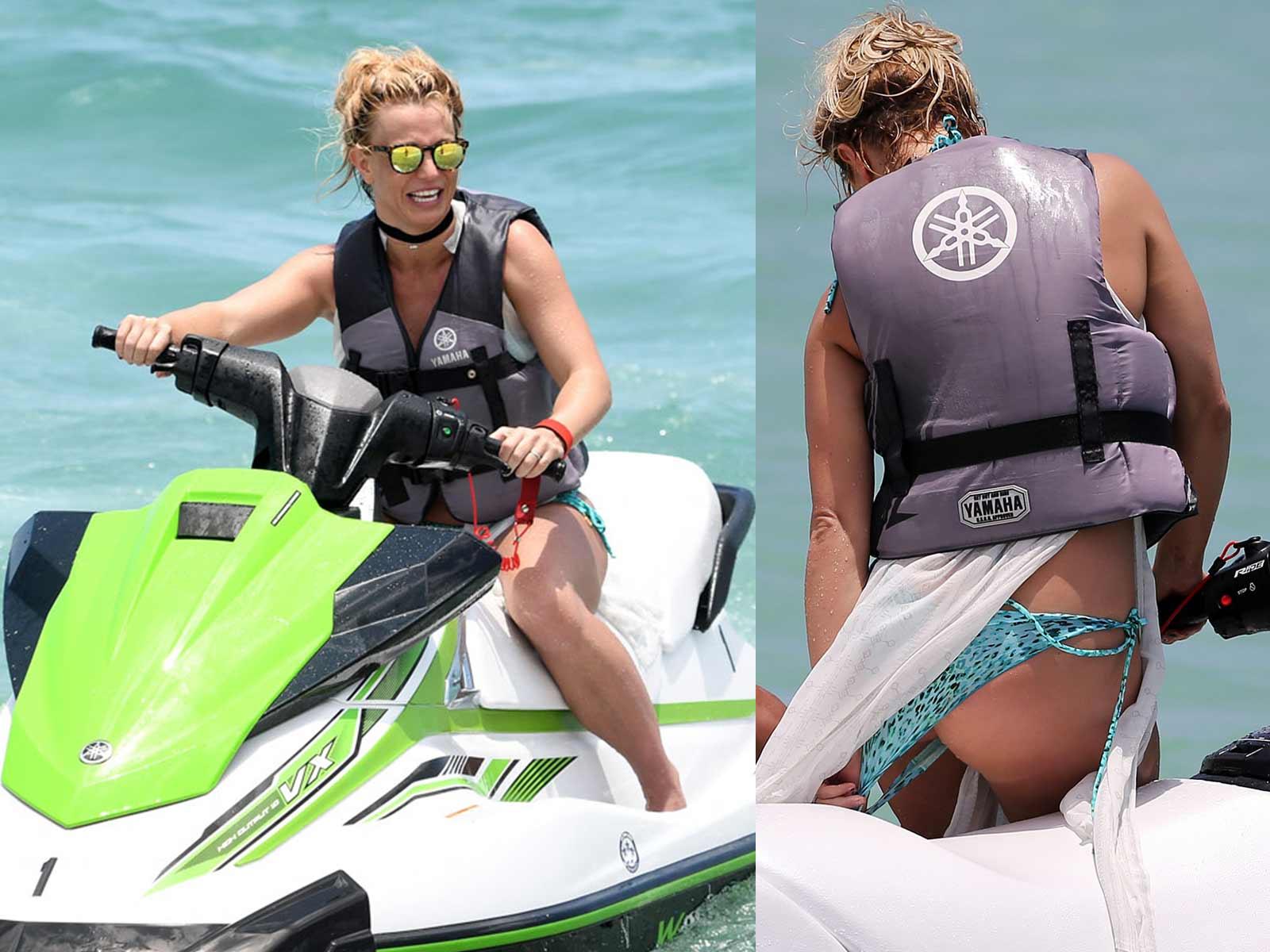 Britney Spears Catches Snag in Her Exhaust Pipe During Jet Ski Session