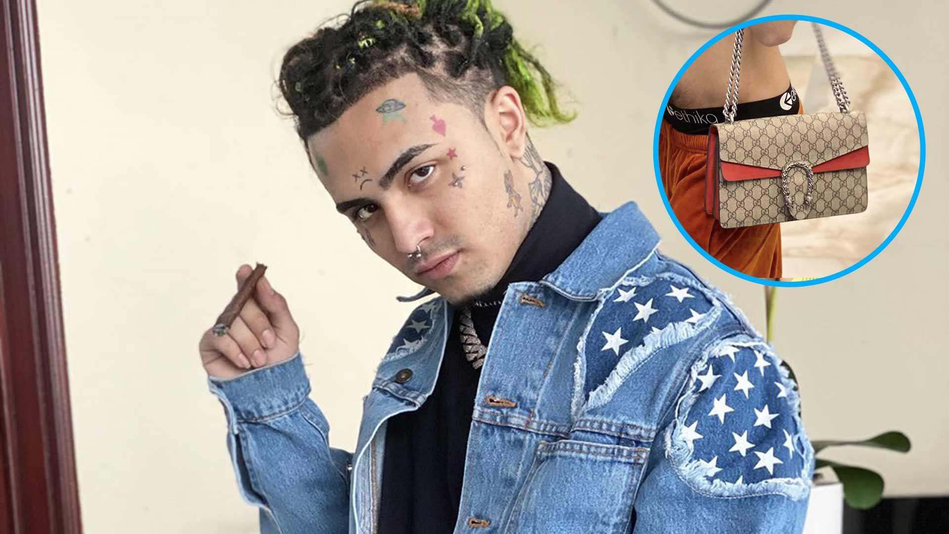 Rapper Lil Pump Shows Off His Purse