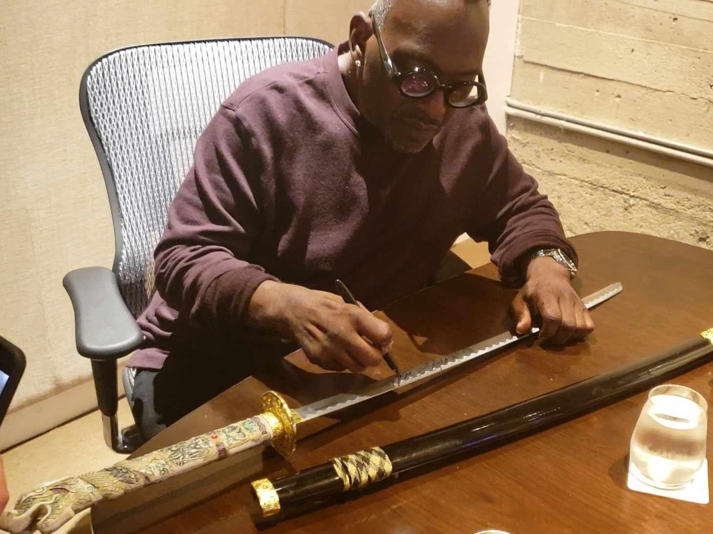 Randy Jackson Autographs Samurai Sword as ‘Step Brothers’ Tribute for Auction