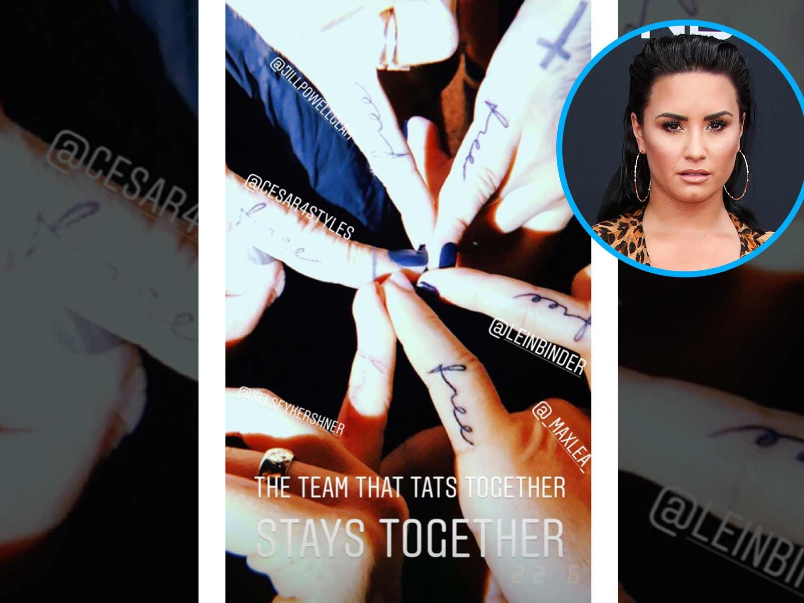 Demi Lovato & Team Get Matching Tattoos After Singer Reveals She’s ‘Not Sober Anymore’
