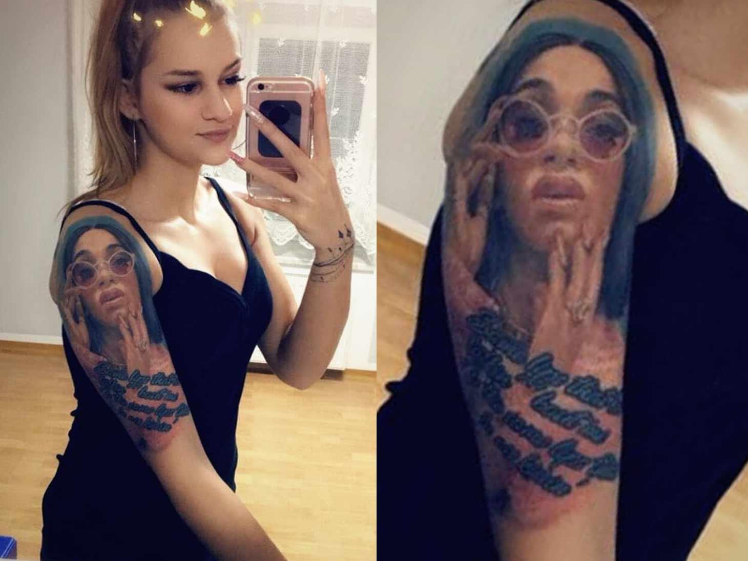 Cardi B’s #1 Fan With Giant Tattoo of Rapper’s Face Revealed!