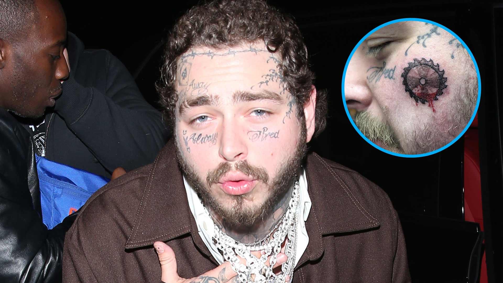 Post Malone Get A Bloody New Face Tattoo The Blast
