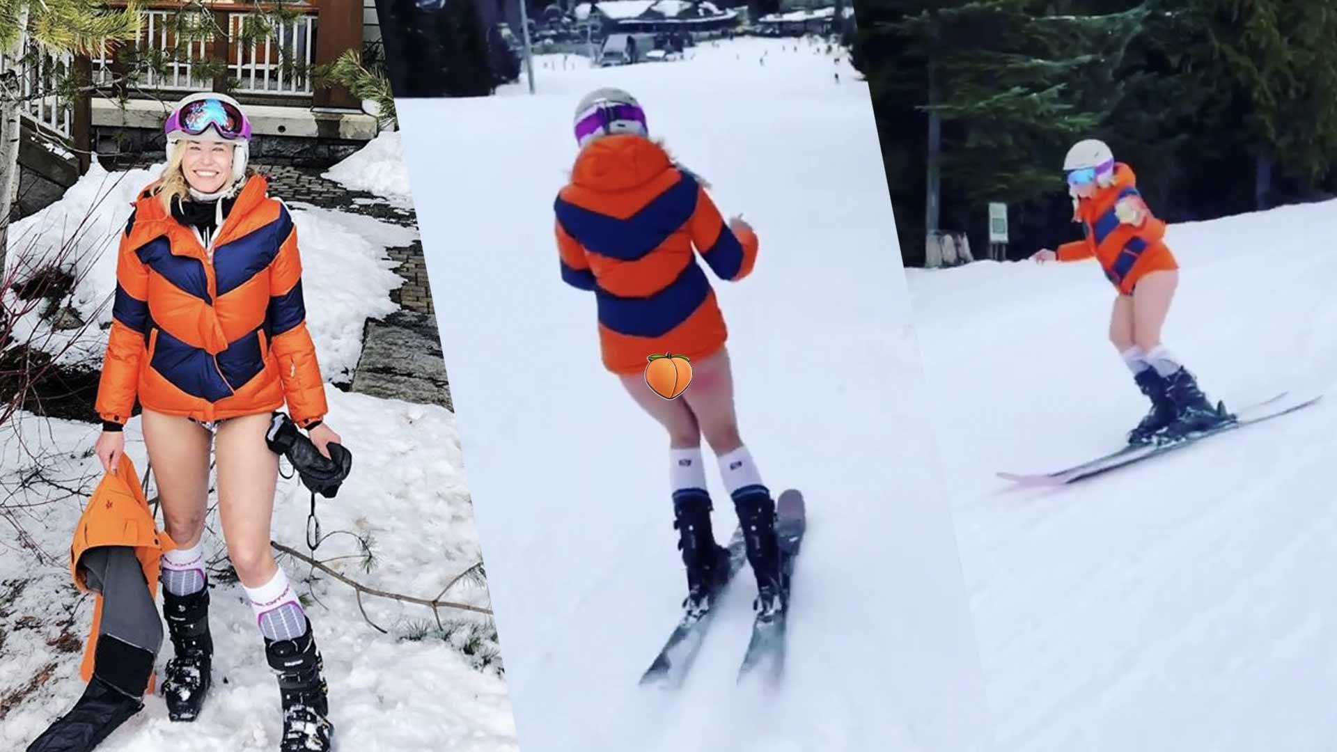 Chelsea Handler Hits The Slopes With No Pants! Drinking & Smoking To  Celebrate Turning 45