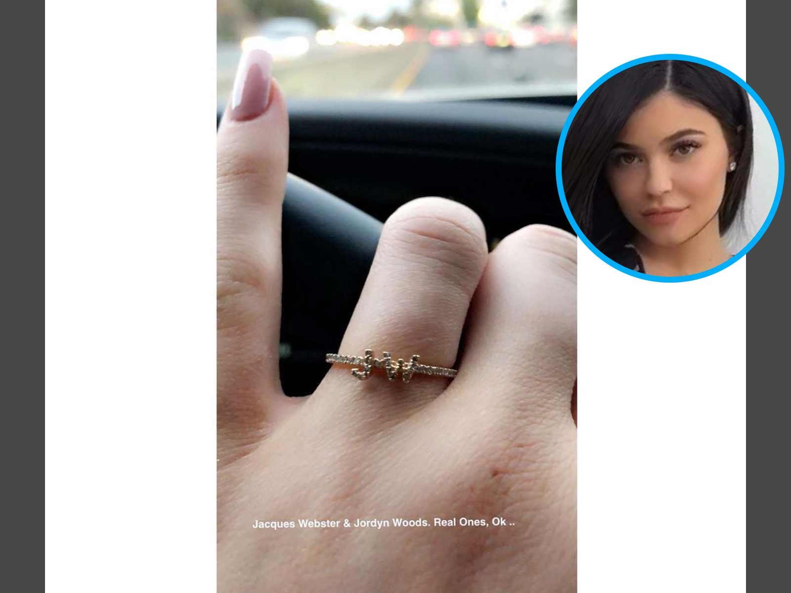 Kylie Jenner Wears ‘JW’ Initials on Ring Finger … But for Who???
