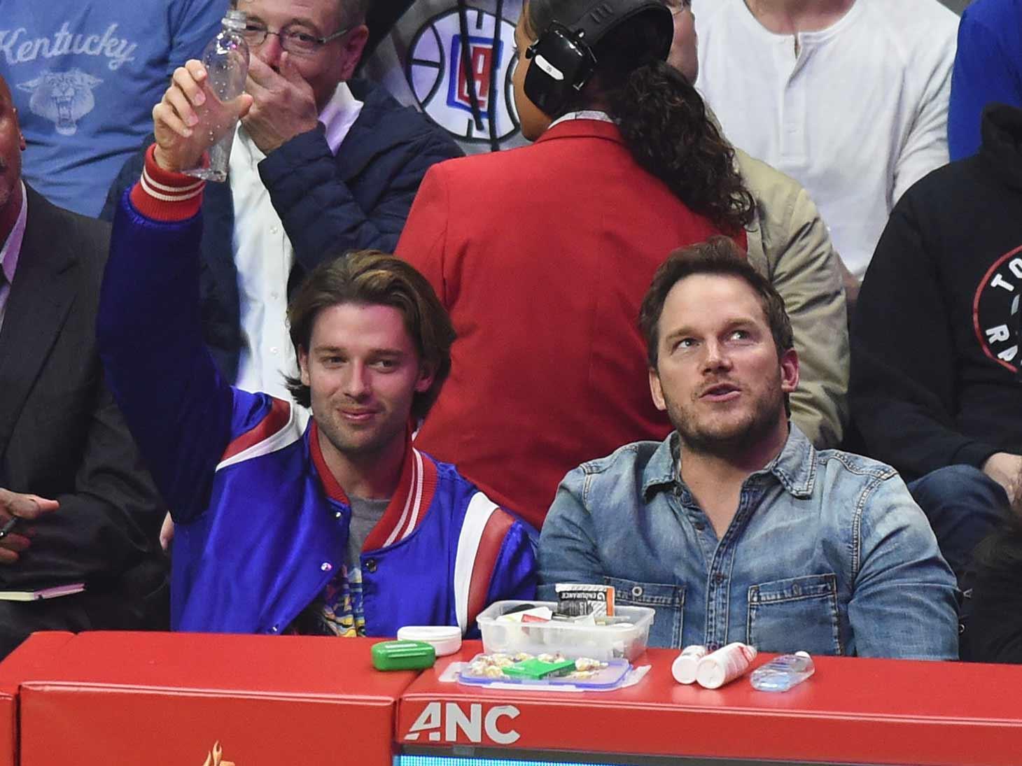 Chris Pratt Scores Boyfriend Points with Schwarzenegger’s Brother at Basketball Game
