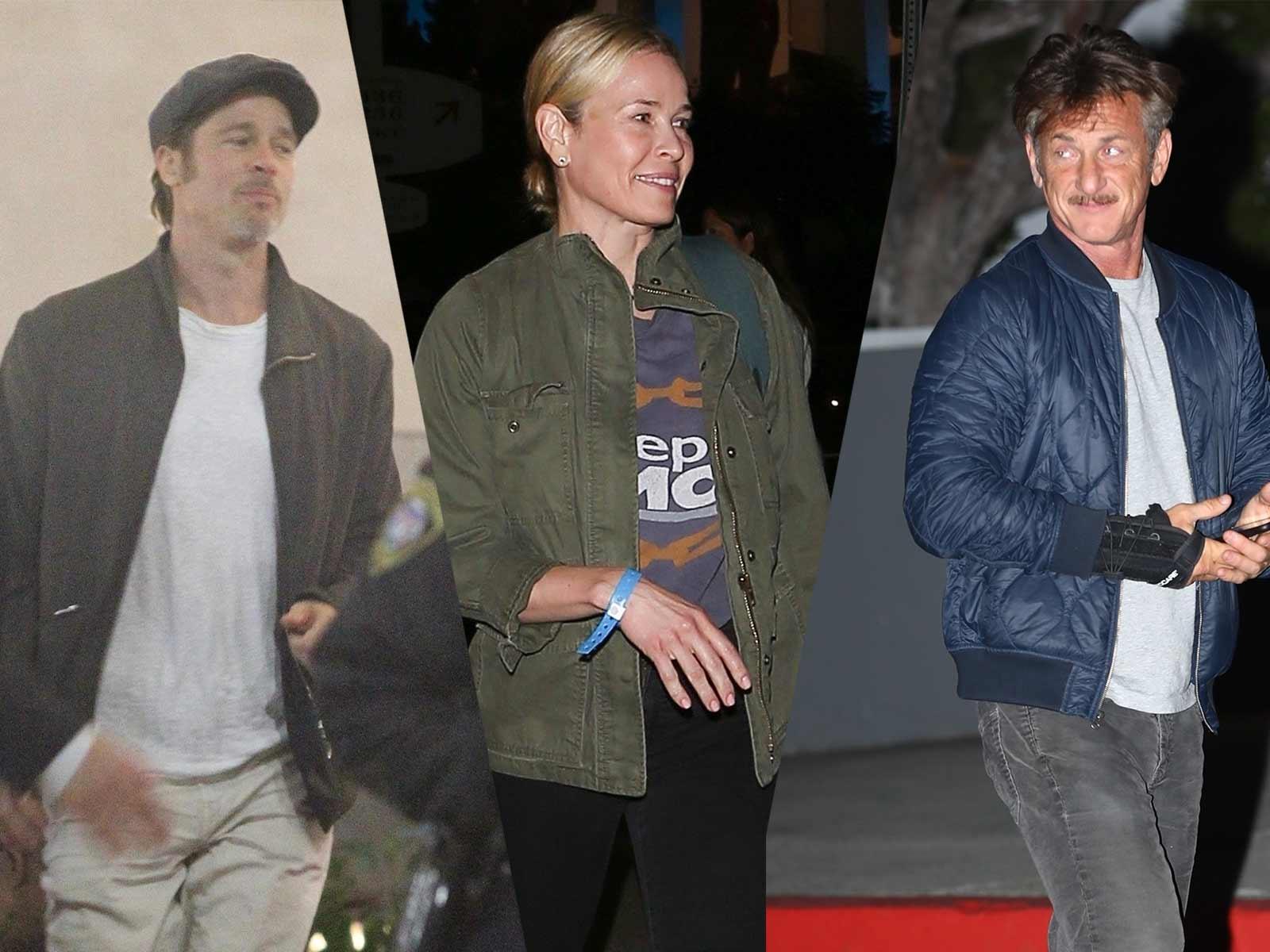 Brad Pitt, Chelsea Handler and Sean Penn Walk Into a U2 Concert