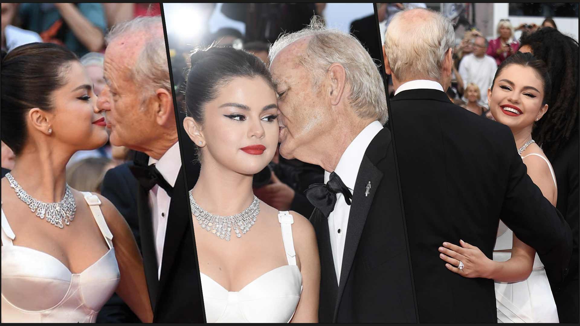 Bill Murray Smooched Selena Gomez Right In the Cannes